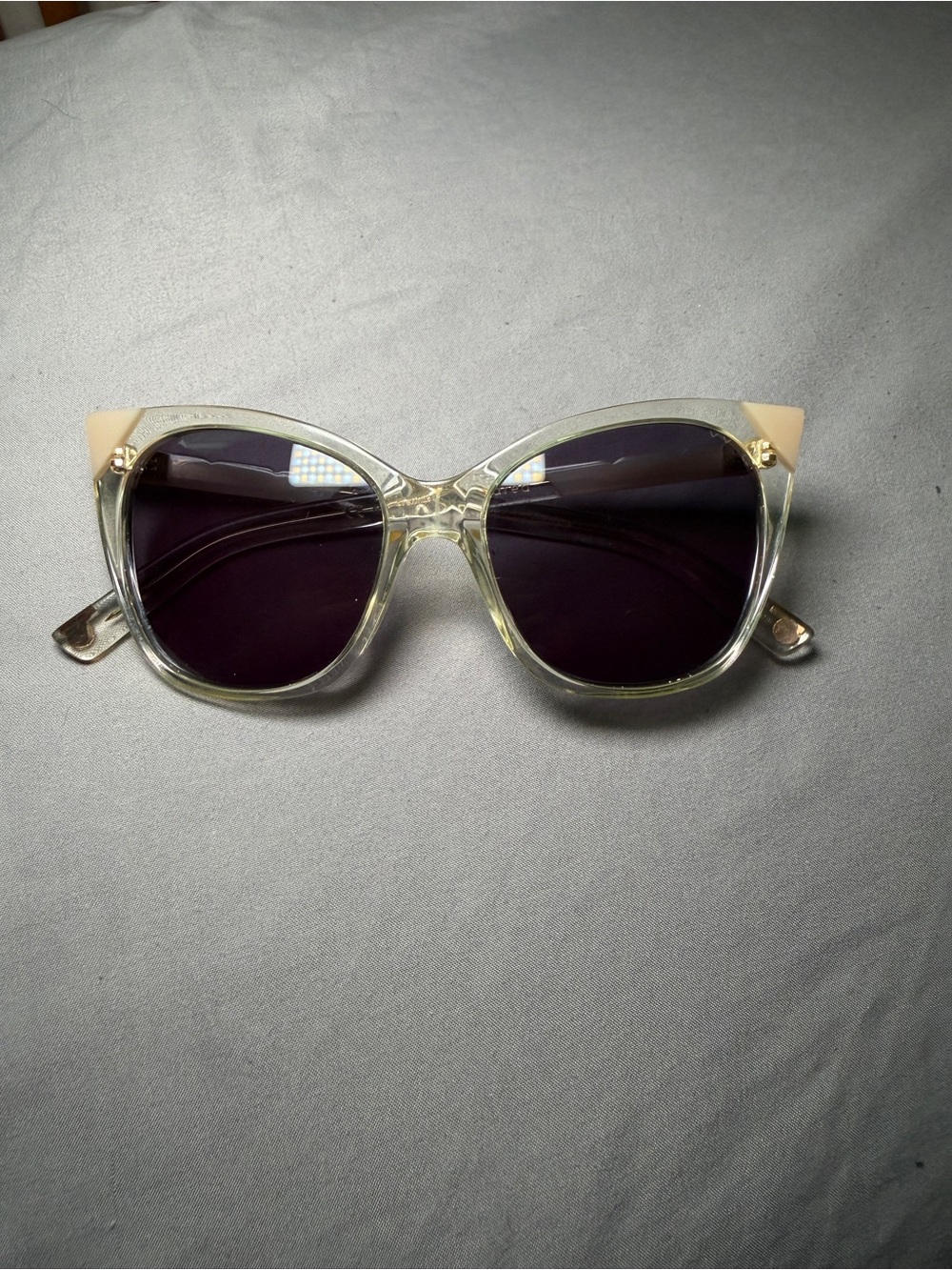 Pared Clear Frame Sunglasses with Pale Pink Accents - Women's Fashion Shades